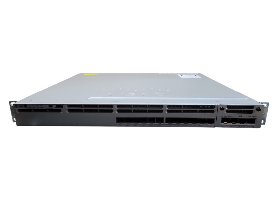 Cisco WS-C3850-12S-E V02 | 12-Port SFP Ethernet Network Switch | 2x PSU w/ CN3850-NM-2-10G !