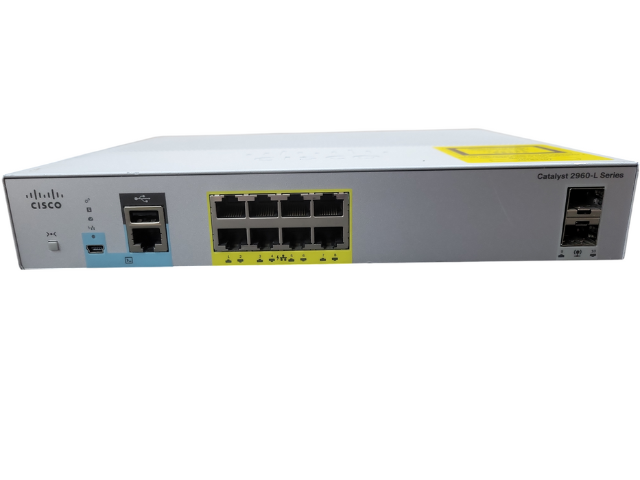 Cisco WS-C2960L-8PS-LL | 8-Port Gigabit PoE+ 2x SFP Silent Managed Switch !