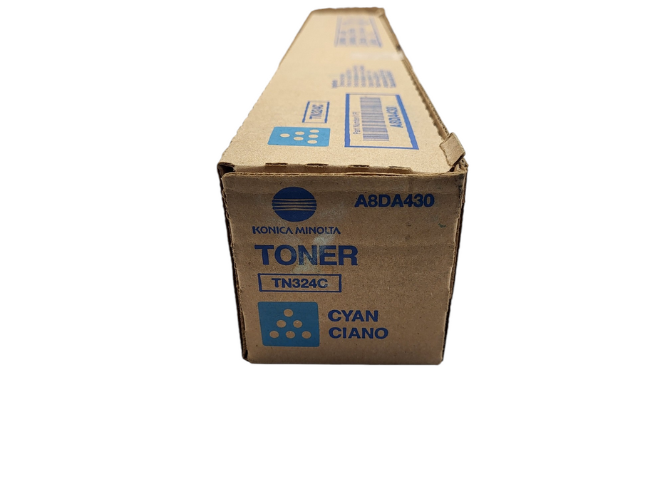 Konica Minolta A8DA430 TN324C Cyan Toner Genuine New OEM Sealed Box Q$