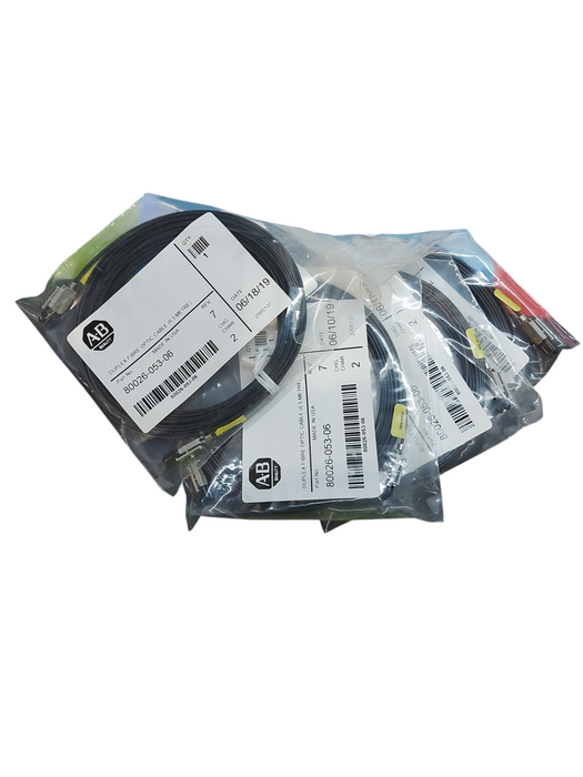 Lot 4x ALLEN BRADLEY 80026-053-06 DUPLEX FIBER OPTIC CABLE 6.5M