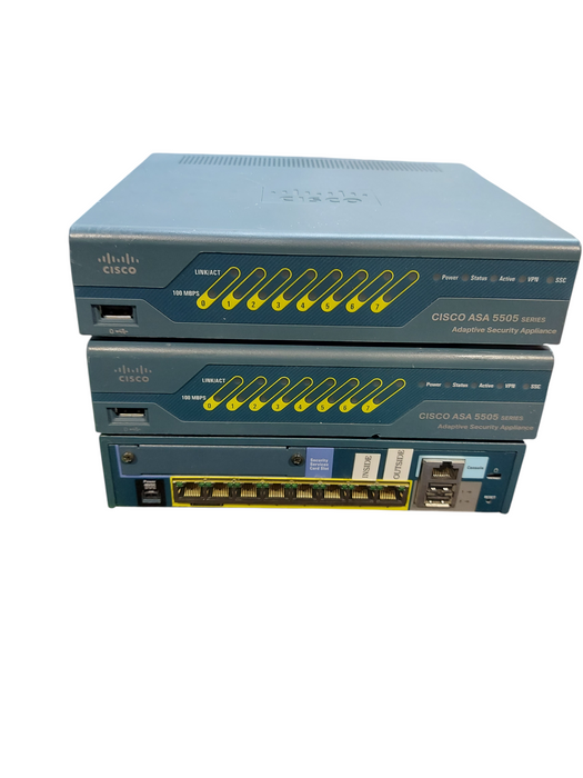 LOT of 3x Cisco ASA 5505 V05 Fast Ethernet Firewall Security Appliance