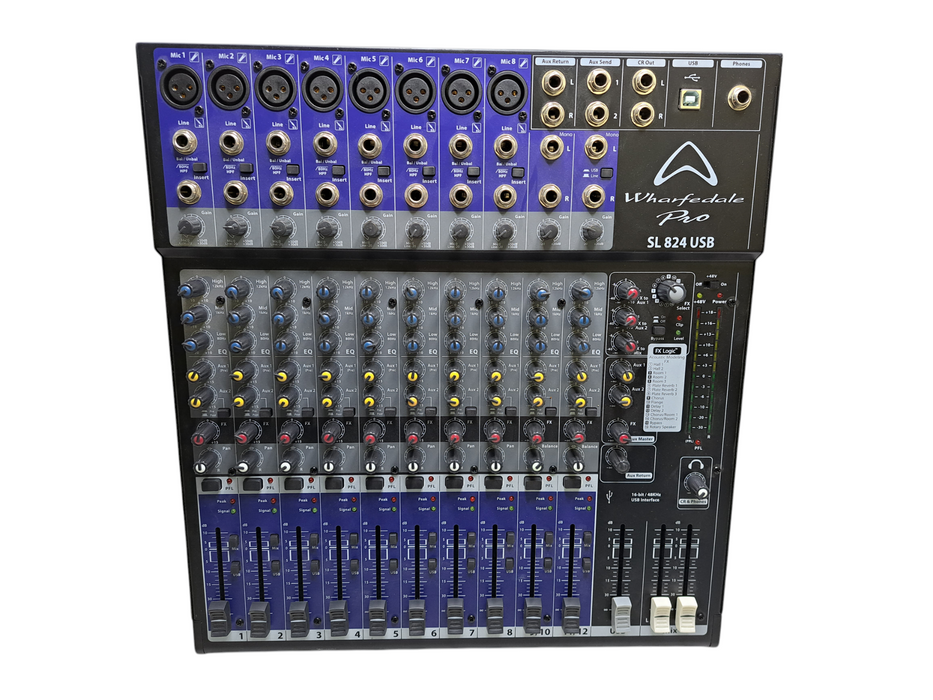 Wharfedale Pro SL824 USB 8-Channel Mixing Desk with USB Interface *READ* )