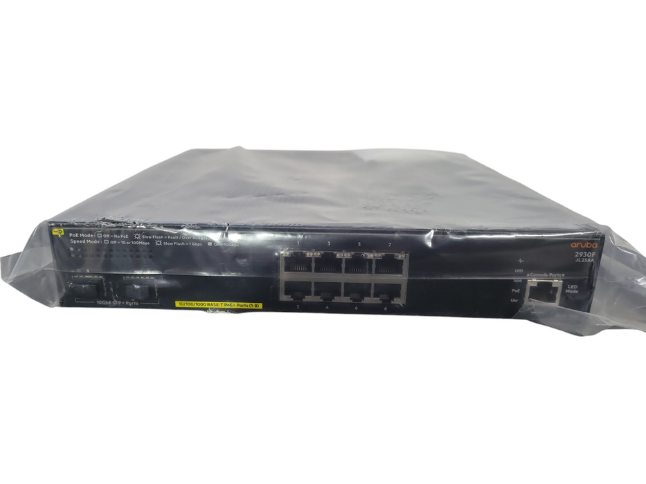 HPE Aruba 2930F JL258A 8G PoE+ 2SFP+ 8-Port Managed Networking Switch !