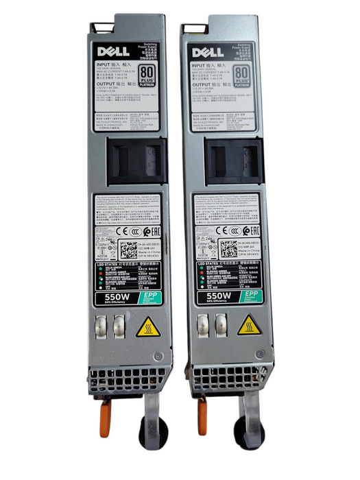 Lot of 2x - Dell PowerEdge D550E-S1 550W 80Plus Platinum Power Supply 6V43G %