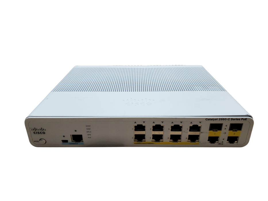 Cisco Catalyst 2960-C WS-C2960C-8PC-L, 8-port Ethernet PoE Network Switch