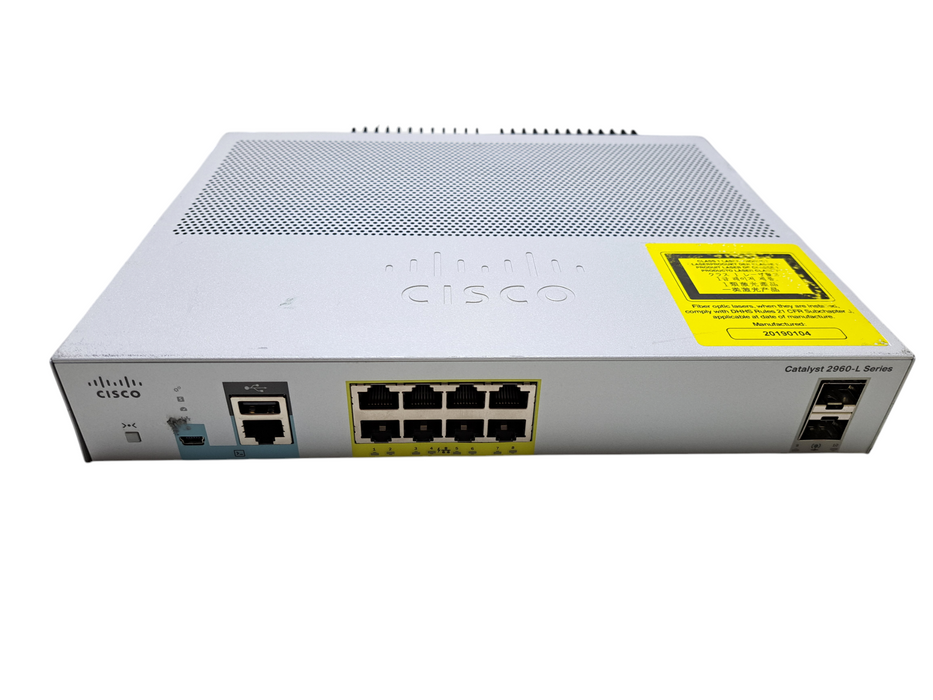 Cisco WS-C2960L-8PS-LL | 8-Port Gigabit PoE+ 2x SFP Silent Managed Switch Q