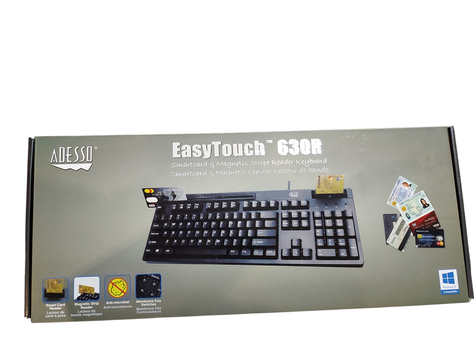 Adesso EasyTouch 630R AKB-630R Smart Card & Magnetic Stripe Reader Keyboard