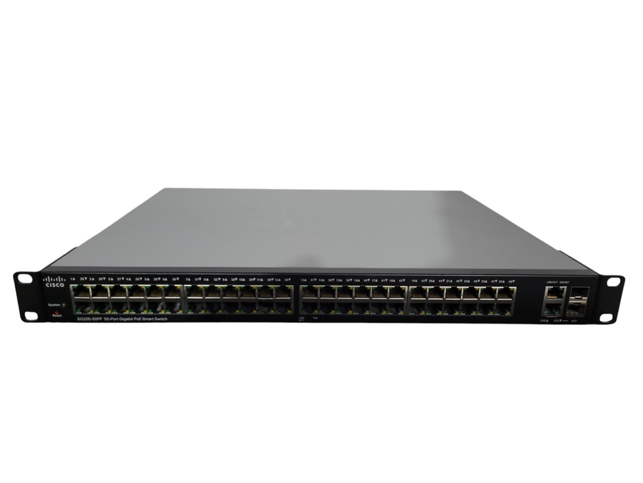Cisco SG200-50FP 50-Port Gigabit PoE 2-Port SFP Smart Switch !