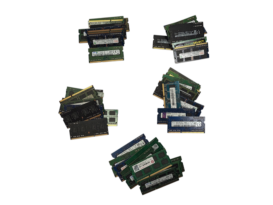 Lot of 50x Various Brands 4GB PC3-8500/10600/12800 SODIMM (Laptop RAMs) !