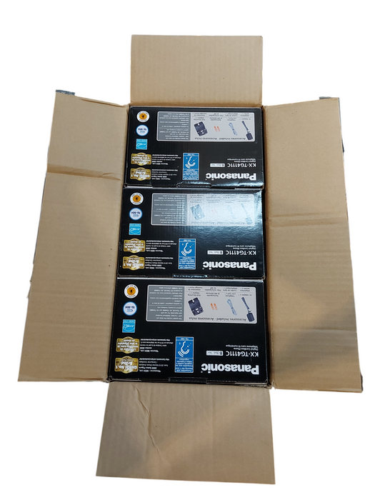 Lot 3x Panasonic Cordless Phone Dect 6.0 KX-TG4111C Handset & Base Q