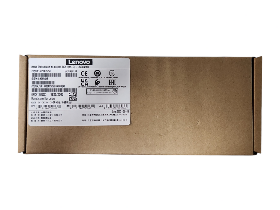 *New SEALED* Lenovo Standard AC Adapter USB Type C 65W 4X20M26268