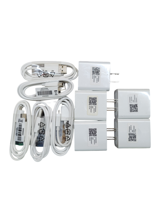 LOT of 5x Motorola OEM Wall Charger SPN5945A & 3.3ft USB Cable SKN6462A