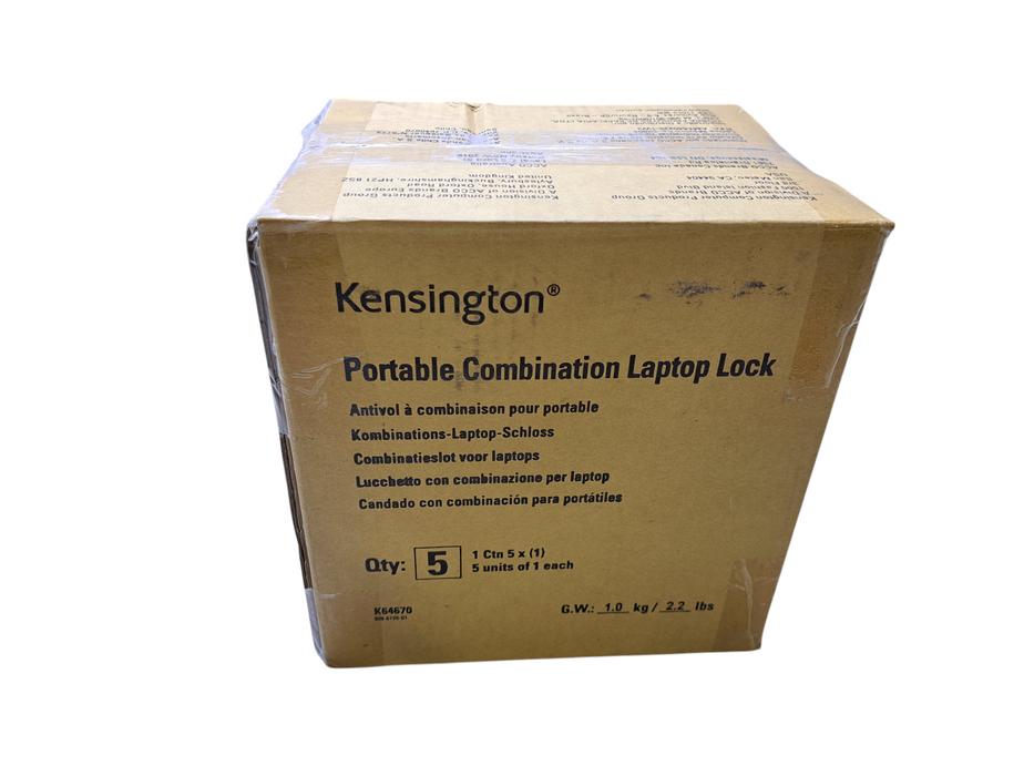 Lot of 5x Kensington Portable Combination Laptop Lock (New Sealed)