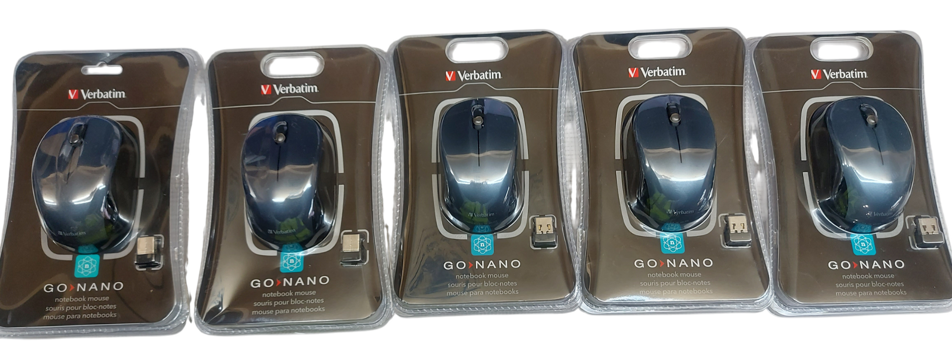 Lot 5x - Verbatim GO NANO Wireless Mouse - Slate Black