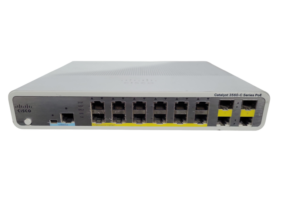 CISCO Catalyst WS-C3560C-12PC-S PoE+ Managed Ethernet Network Switch !