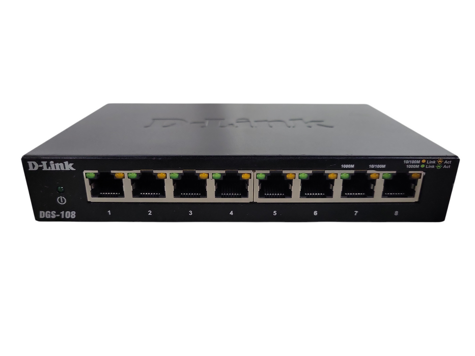 D-LINK DGS-108 8 Ports Gigabit Ethernet Switch !