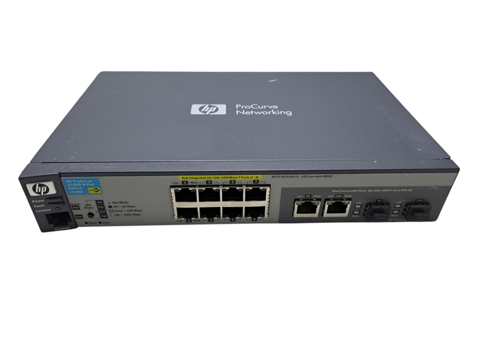 HP ProCurve 2520G-8-PoE J9298A | 8-Port Gigabit PoE Network Switch Q