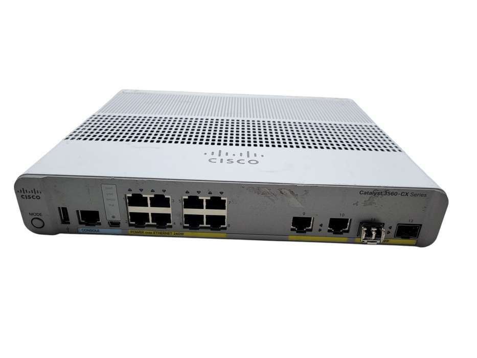Cisco WS-C3560CX-8PC-S | 8-Port Gigabit Silent PoE+ Switch Q%