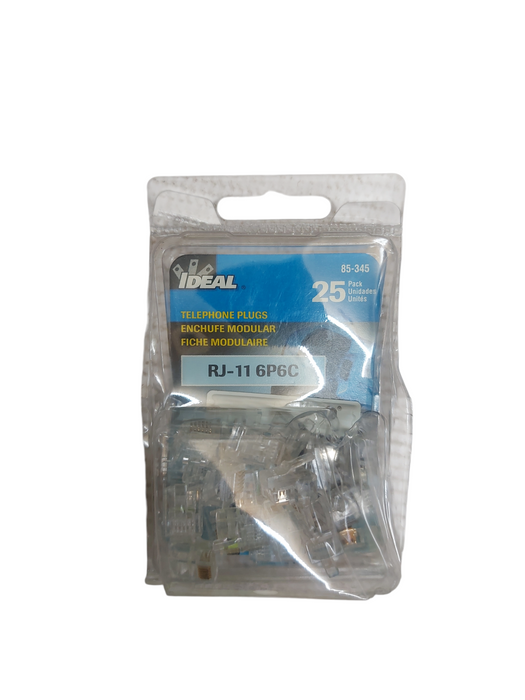 RJ11 6P6C RS/FS Ideal Telephone Plug 85-345 |25 Pack