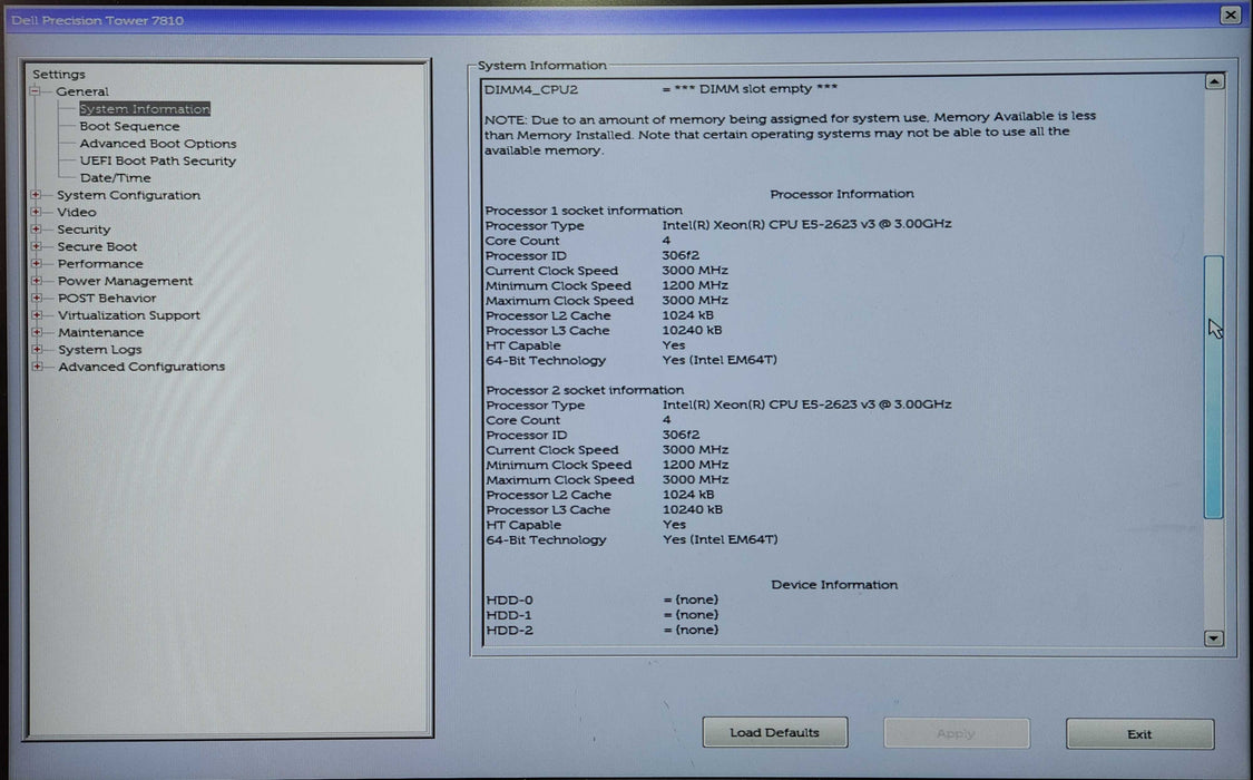 Dell Precision T7810|2x Xeon E5-2623v3|64GB DDR4|M2000|No HDD|825W PSU