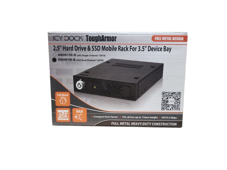 ICY DOCK ToughArmor 2.5" HDD and SSD Mobile Rack for 3.5" Bay (MB991IK-B) Q