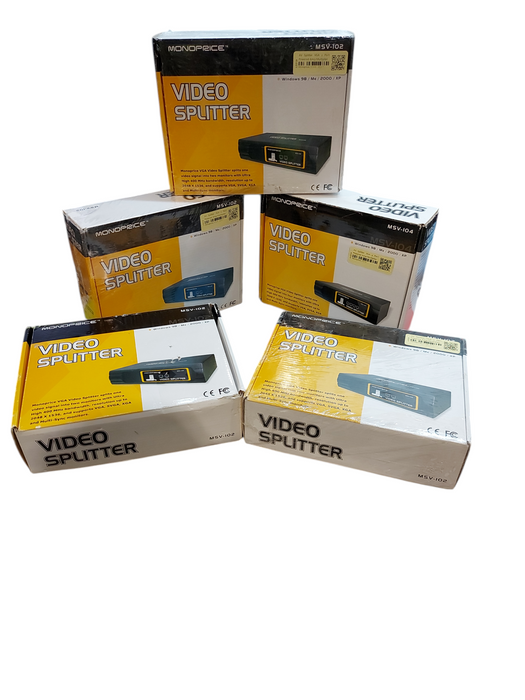 Lot 5x MonoPrice MSV-102 Video 2-Way VGA SVGA XGA Splitter Amplifier