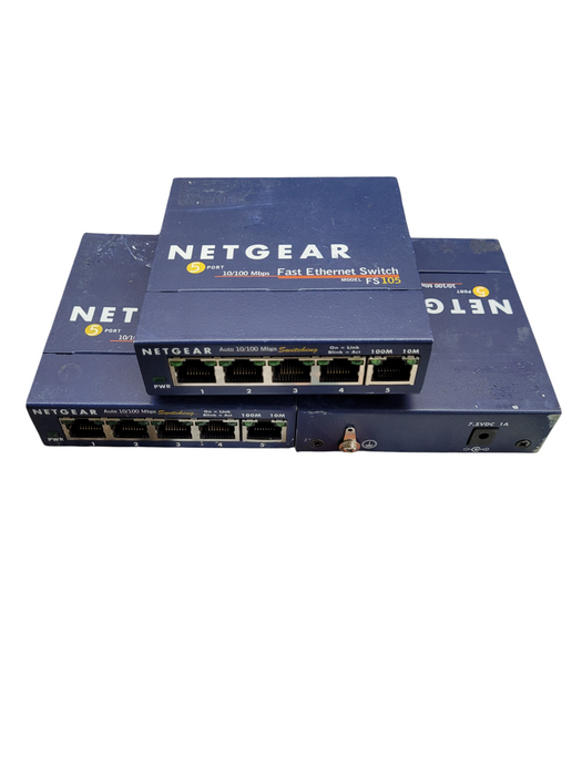 LOT of 3x NETGEAR ProSafe 5 Port 10/100 FS105