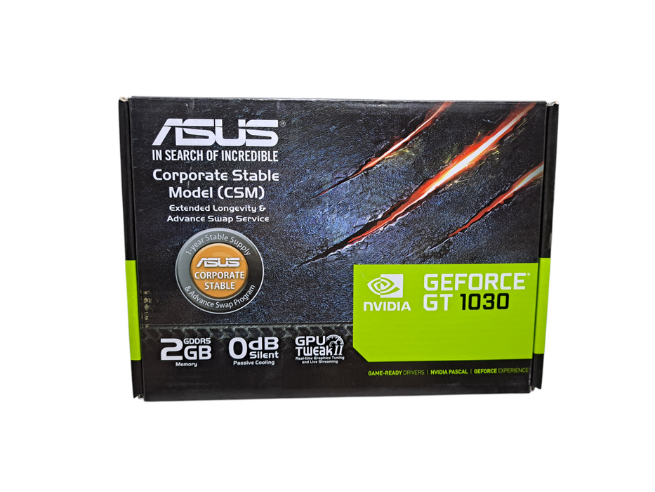 ASUS GT 1030 2GB GDDR5 CSM Silent Graphics Card LP/HP | New Open Box