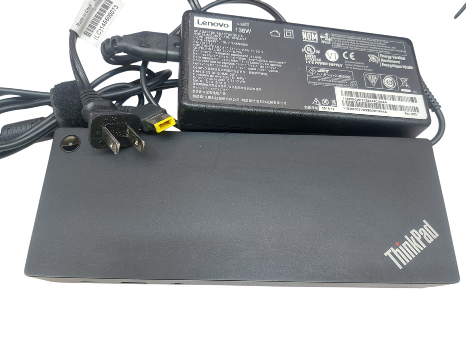 Lenovo ThinkPad Hybrid USB-C with USB-A Dock + Power cable/adapter
