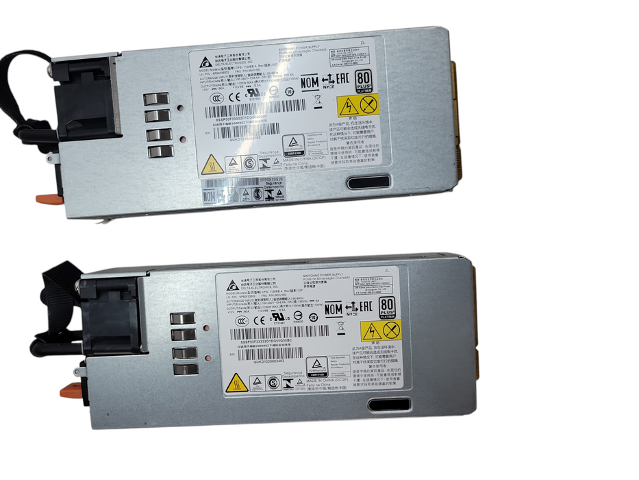Lot of 2x - Lenovo RD450 RD550 RD650 TD350 Power Supply 1100W 00HV182 %