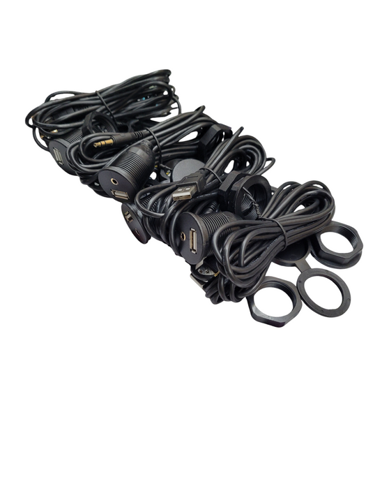 LOT 4x USB AUX Flush Mount Cable - Dashboard Panel Mount