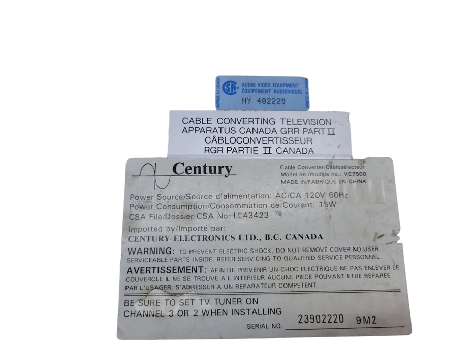 Century VC7500 - 75 Channel Remote Volume Control Converter(READ) %