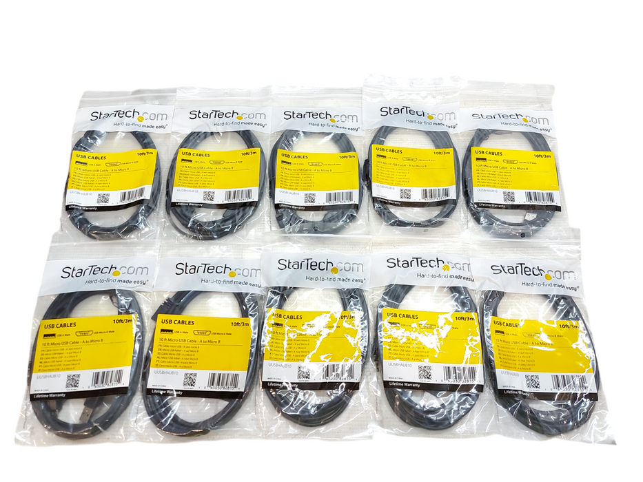 Lot 10x StarTech.com 10 ft Micro USB Cable - A to Micro B
