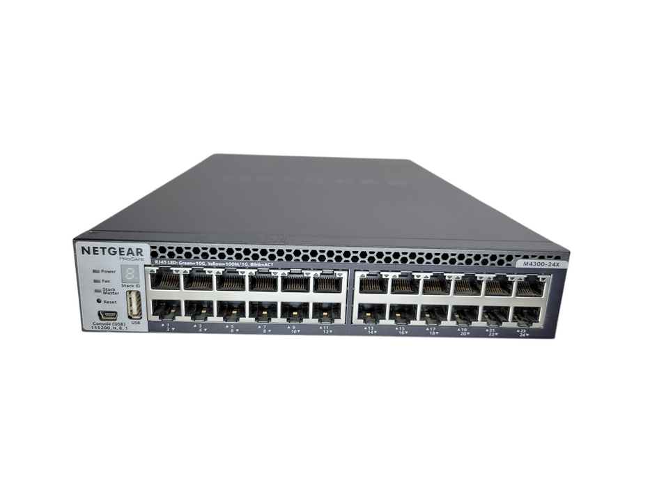 NETGEAR PROSAFE 24-Port 10G Copper w/4x Shared Fiber L3 Switch M4300-24X %