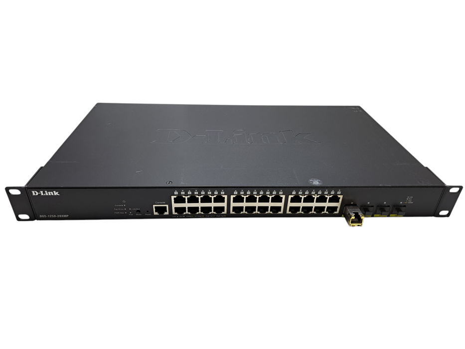 D-Link DGS-1250-28XMP | 28-Port Gigabit PoE+ 370W, 4x 10G SFP+ Switch )