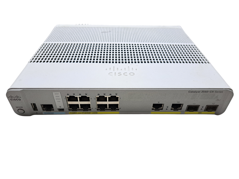 Cisco WS-C3560CX-8PC-S V02 | 8-Port Gigabit PoE+ 240W Silent Switch 2x SFP