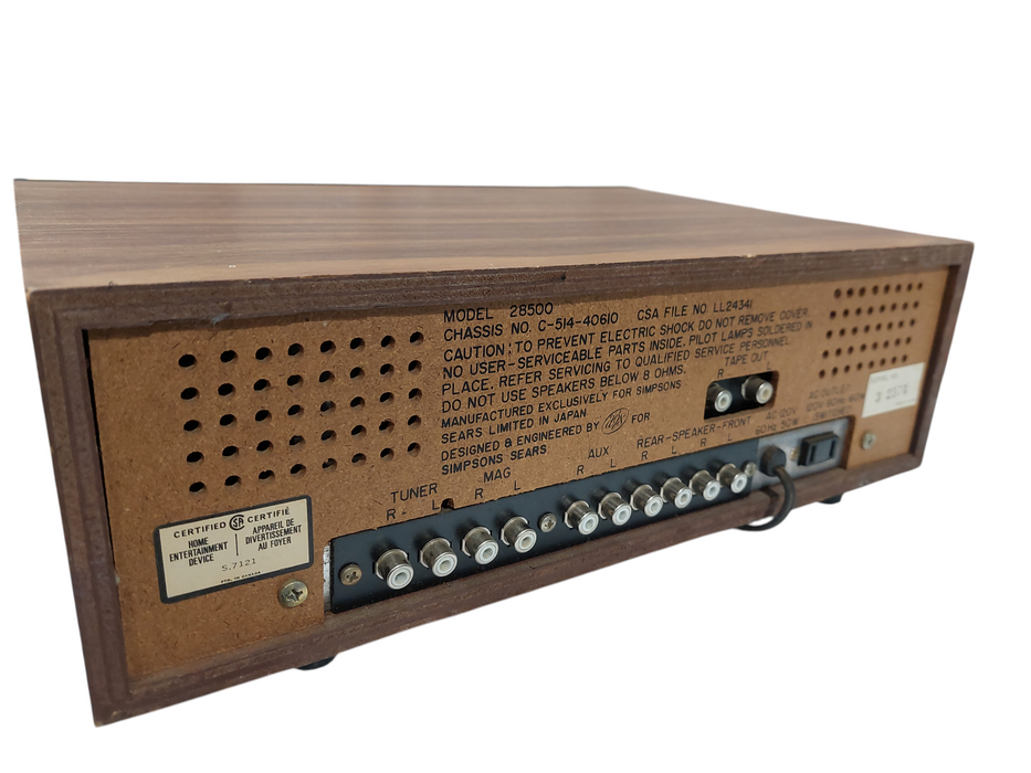 Vintage Sears Solid State Stereo Amplifier Pre-Amp Model: 28500  =