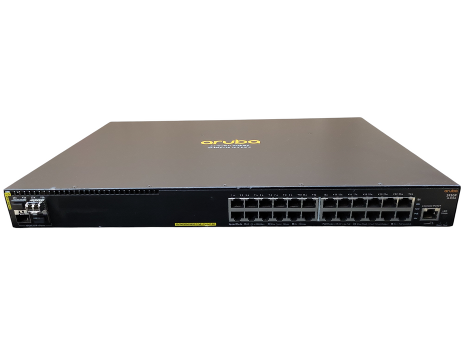Aruba JL255A 2930F 24G PoE+ 4SFP+ Managed Network Switch !