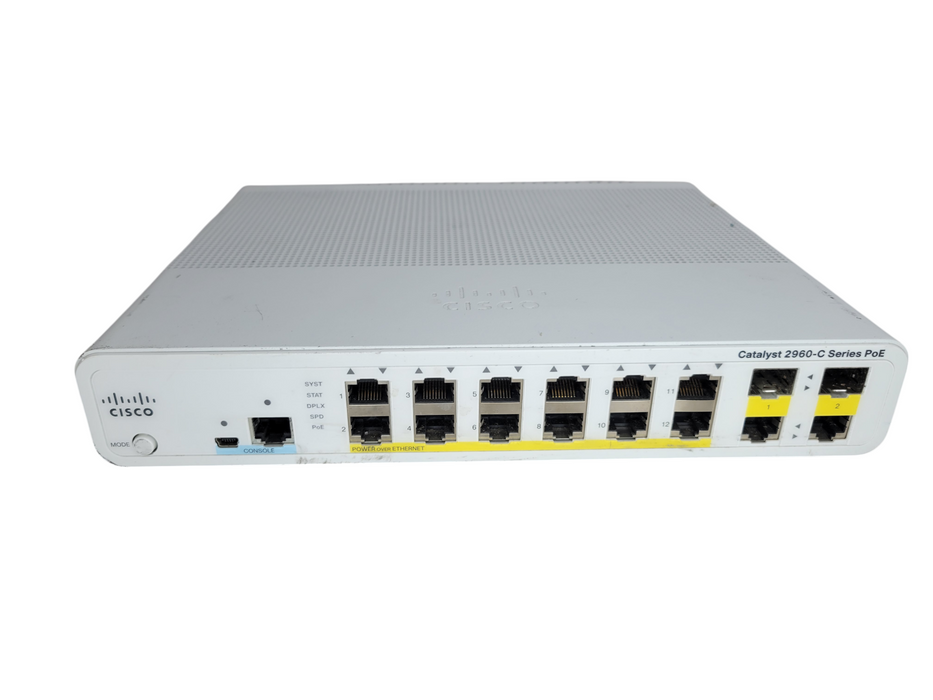 Cisco WS-C2960C-12PC-L | -Port Silent PoE Switch w/ 4x SFP Q%