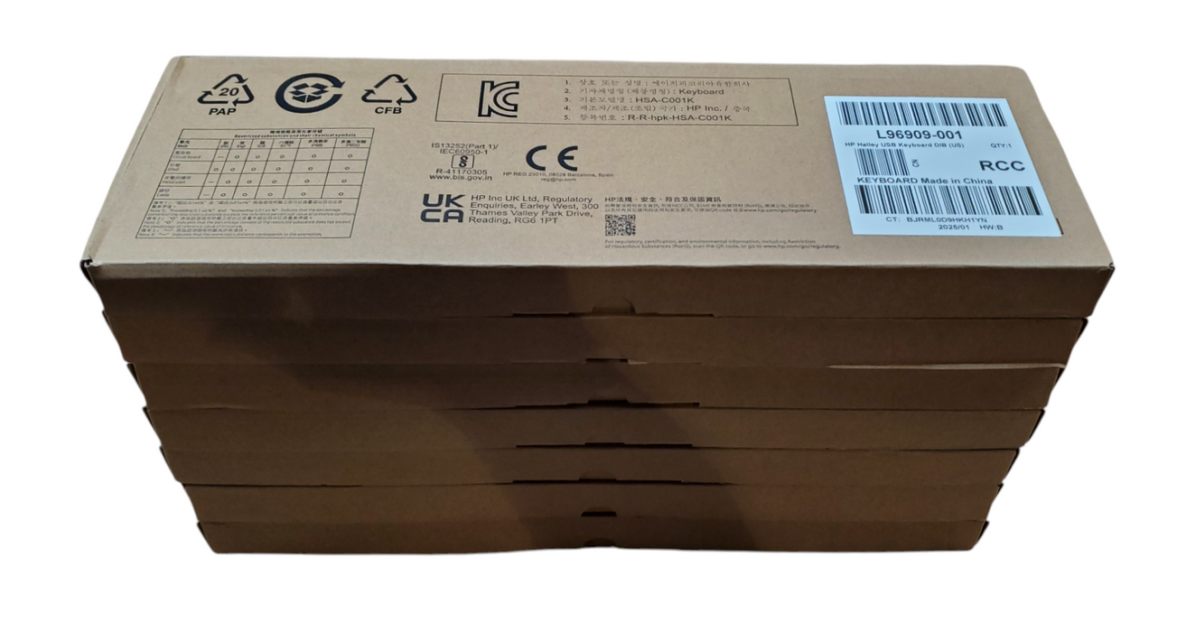 Lot 7x NEW - HP Halley USB Keyboard DIB (US) - L96909-001