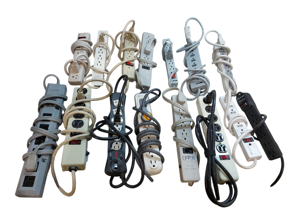 Lot 15x Mixed 6 Outlets Power Extension Cords - Assorted Brands