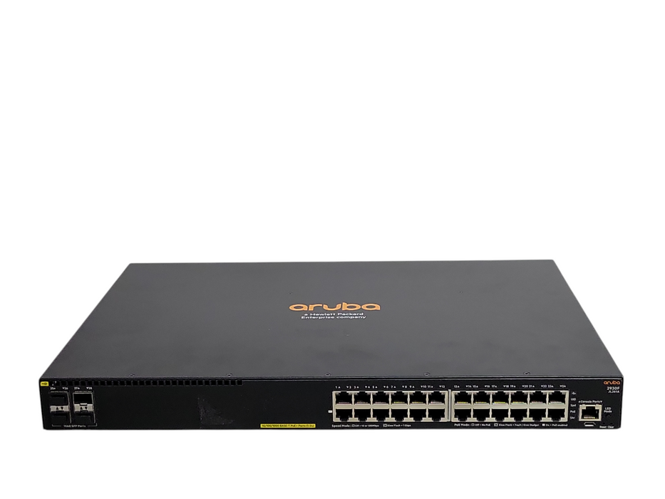 HP Aruba JL261A 2930F 24G PoE+ 4SPF Rack-Mountable Switch, READ _