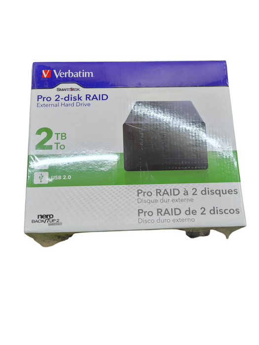 Verbatim 2TB Pro 2-disk RAID External Hard Drive Q