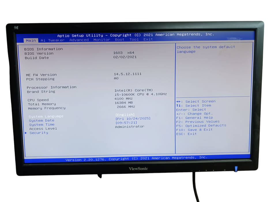 Fractal Tower PC Intel i5-10600k @4.10Ghz Asus Pro B460M-C 16GB DDR4 No HDD