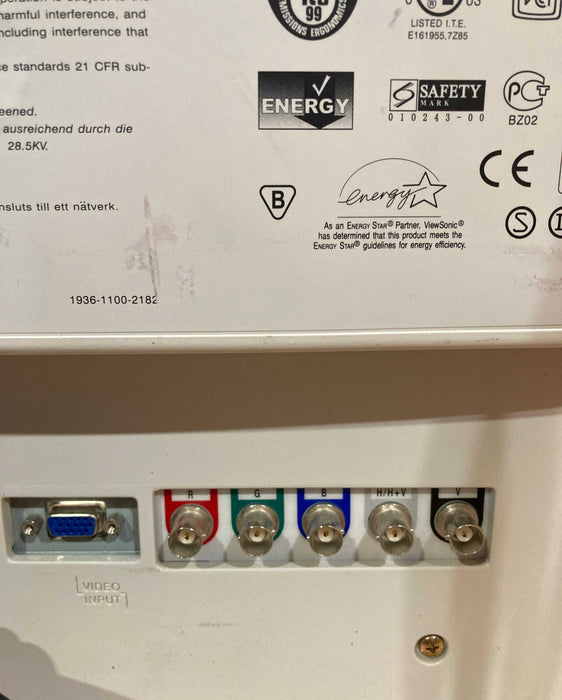 ViewSonic P225F VCDTS22074 FLAT CRT 20" Vintage Professional Color Monitor