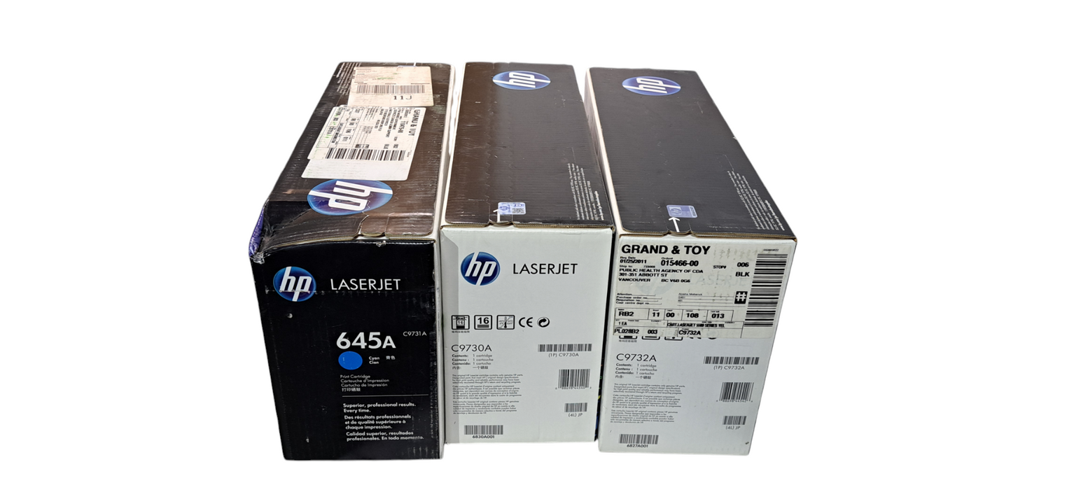 Set of 3 New HP LaserJet 645A C9730A C9731A C9732A