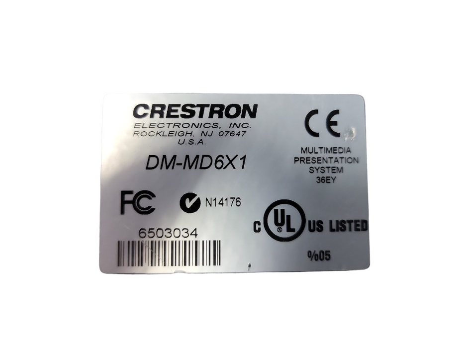 Crestron DM-MD6X6 Digital Media HDMI Matrix Switcher 6x1