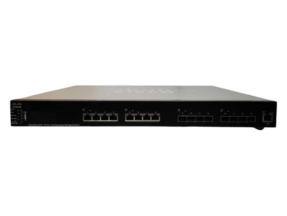 Cisco SG550XG-8F8T-K9 16-Ports 10-Gigabit Stackable Managed Switch