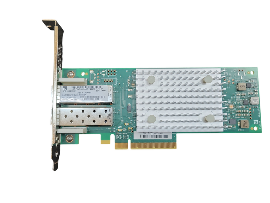 HPE QLogic 853011-001 QLE2692-HP 16Gb Dual Port Fibre Channel PCIe Card !