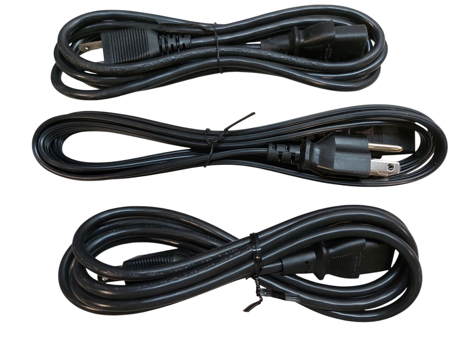 Lot of 3x - Power Cords - 300V - C13 - Black- New